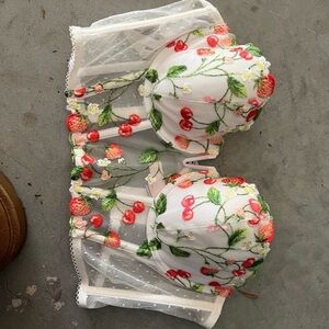 Floral Embroidered Bustier Top